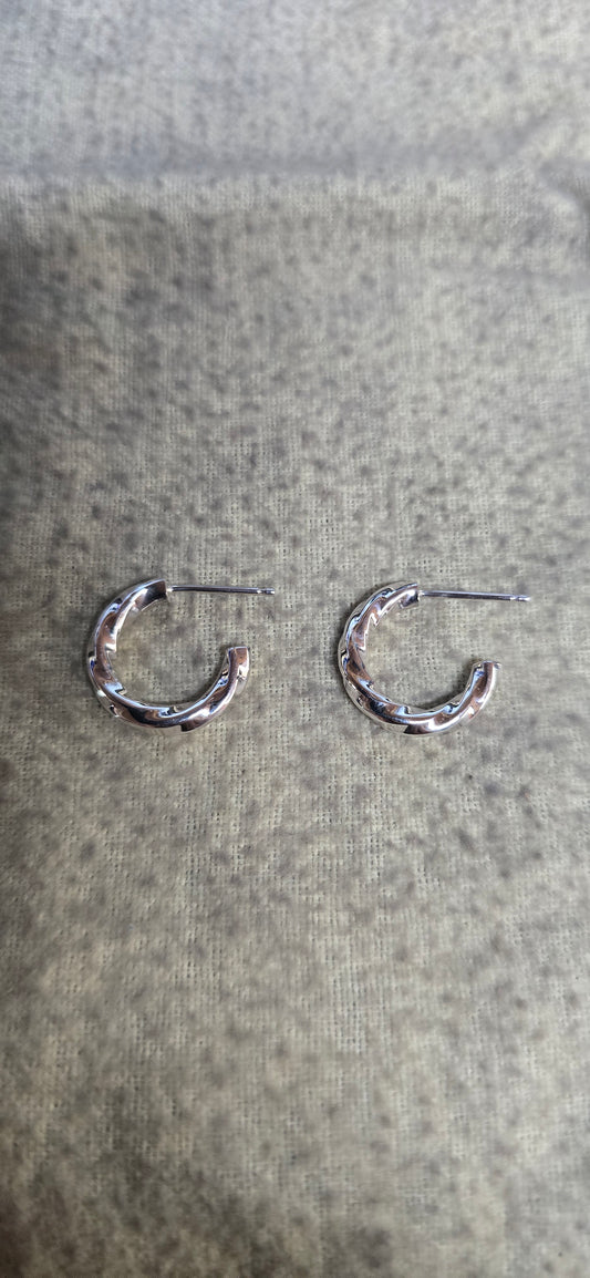 2.5mm Sterling Silver Twisted Hoop Earrings - Delicate Handcrafted Hoops