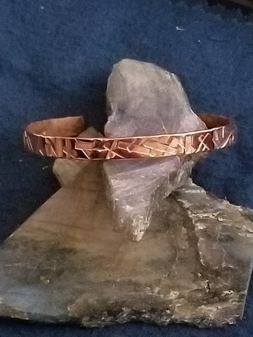 Copper bracelet with texture. 100671 - Lannan Jewelry