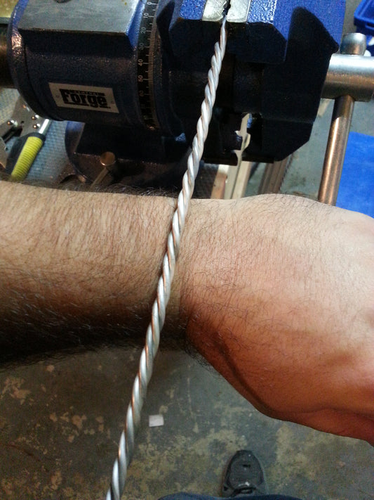 Twisted Wire that will be crafted with fire and brute force to become bracelets.