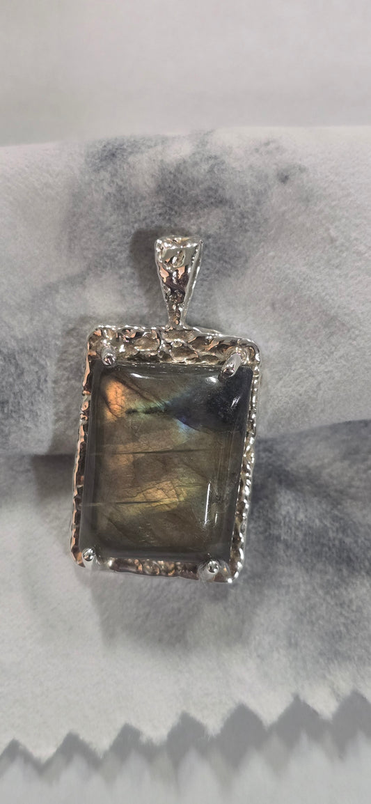 Colorful Labradorite  set in sterling silver.
