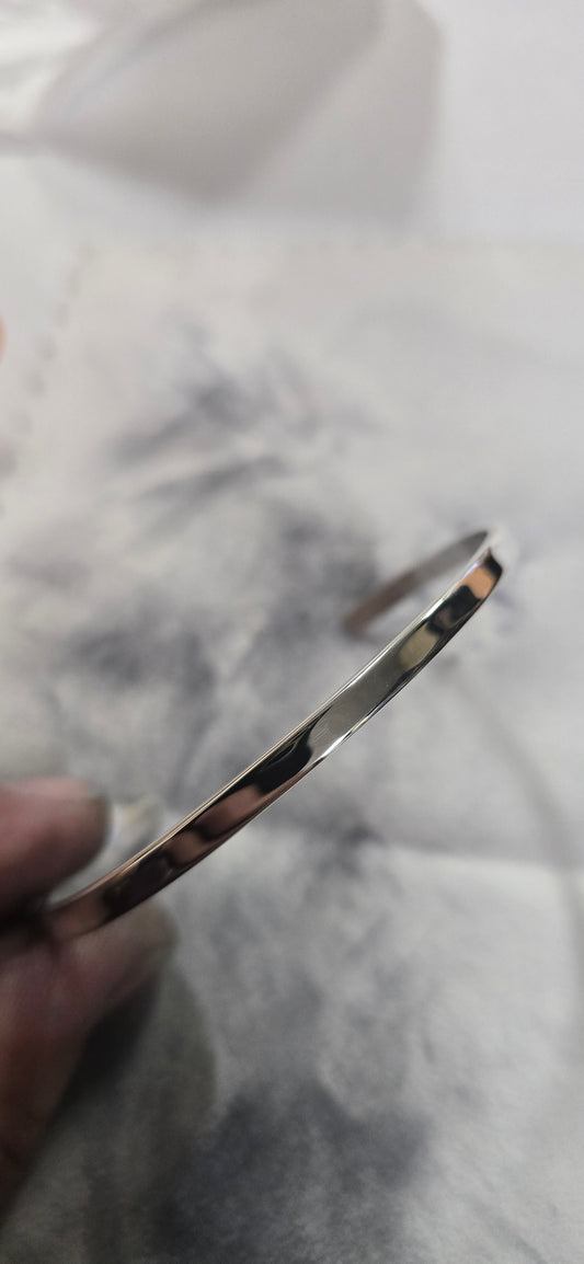 Handmade Sterling Silver Cuff Bracelet 7 Inch - Polished Artisan Bracelet