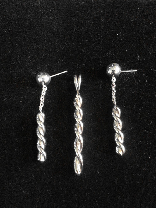 Twisted solid sterling silver .925 pendant only from Lannan Jewelry - Lannan Jewelry